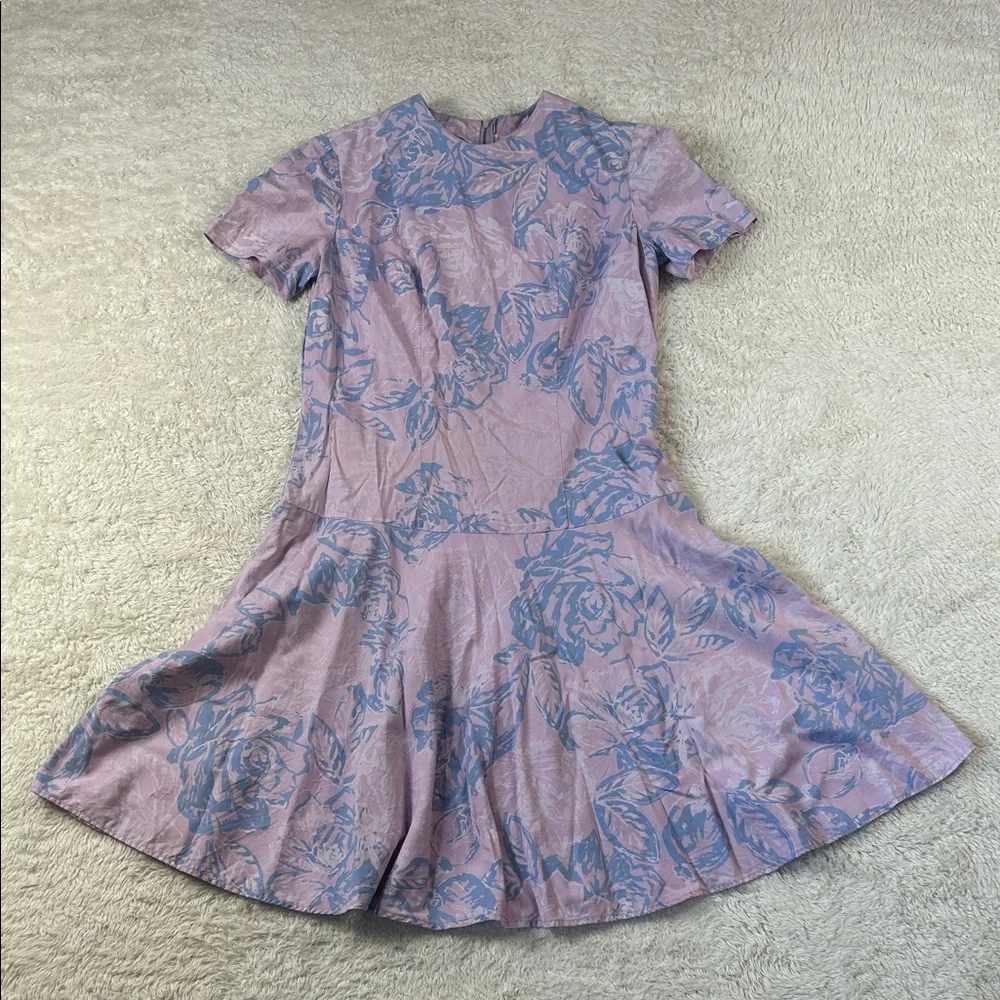 Vintage 60s unbranded drop waist mod dress, size med